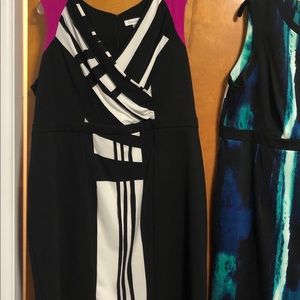 Calvin Klein Graphic Black/White Dress 18 new